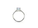 9ct White Gold Aquamarine & Diamond Solitaire