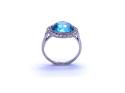 Platinum Zircon & Diamond Halo Ring