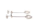 Silver C.Z Heart Drop Earrings