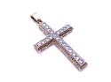 9ct Yellow Gold CZ Cross Pendant