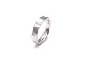 Silver CZ Screw Design Band Ring