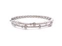 Silver CZ Bobble Design Bangle