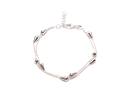 Silver Double Row Fancy Bracelet 7-7.5 Inch