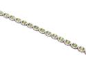 Silver Peridot & CZ Cluster Bracelet 7-7.5 Inch