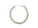 Silver Peridot & CZ Cluster Bracelet 7-7.5 Inch