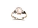 Silver Rose Quartz Ring Size T