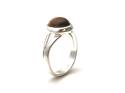 Silver Round Tigers Eye Ring Size N