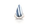 Silver PeruvianOpal Teardrop Ring Size L