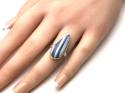 Silver PeruvianOpal Teardrop Ring Size L