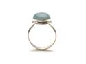 Silver Aquamarine Teardrop Ring Size P