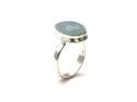 Silver Aquamarine Teardrop Ring Size P