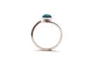 Silver Round Turquoise Ring Size M+