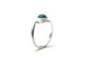 Silver Round Turquoise Ring Size M+