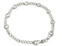 Silver CZ Hearts Tennis Bracelet