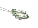 Silver Mother Of Pearl & CZ Enamel Flower Necklace