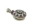 Silver Ruby Pearl & Marcasite Locket