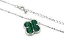 Silver Green Clover Pendant & Chain