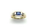 9ct Synthetic Sapphire & Diamond Ring