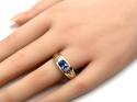 9ct Synthetic Sapphire & Diamond Ring