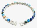 Silver Multi Colour Created Opal Bracelet 7.5 Inch