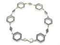 Silver Marcasite Hexagon Bracelet 7.5 Inch