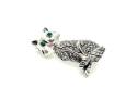 Silver Marcasite Cat Brooch