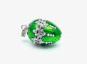 Silver Pearl & Marcasite Green Enamel Egg Pendant