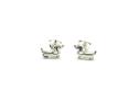 Silver Sausage Dog Stud Earrings