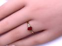 9ct Yellow Gold Red Cubic Zirconia Ring