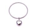 Silver Heart Charm Full Bangle