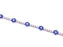 Silver Blue & White CZ Flower Bracelet