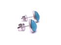 Silver Amazonite Pear Shape Stud Earrings