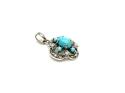 Silver Turquoise Pearl & Marcasite Fancy Pendant