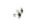 Silver Amber Turtle Stud Earrings