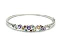 Silver Multi Gemstone Bubble Bangle