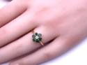 9ct Yellow Gold Emerald & Diamond Cluster Ring