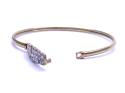 9ct Yellow Gold CZ Mum Design Bangle