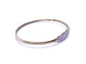 9ct Yellow Gold CZ Mum Design Bangle