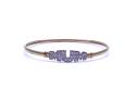 9ct Yellow Gold CZ Mum Design Bangle