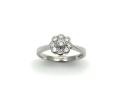 9ct White Gold CZ Flower Ring