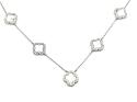 Silver Mother Of Pearl & CZ Clover Necklet