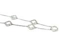 Silver Mother Of Pearl & CZ Clover Necklet