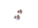 9ct Yellow Gold Opal & Diamond Stud Earrings