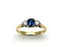 18ct Sapphire & Diamond 3 Stone Ring