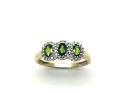 9ct Yellow Gold Diopside & Diamond Ring