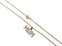 9ct Yellow Gold CZ Mum Pendant & Chain