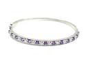 Silver Amethyst & CZ Bangle