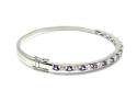 Silver Amethyst & CZ Bangle