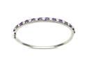 Silver Amethyst & CZ Bangle