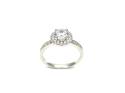 Silver Round CZ Halo Cluster Ring